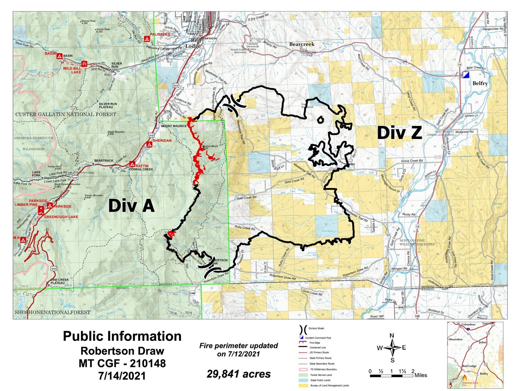 Robertson Draw Fire updated map